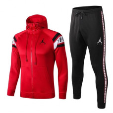 Спортивный костюм ПСЖ Джордан черно-красный с капюшоном сезон 2019-2020