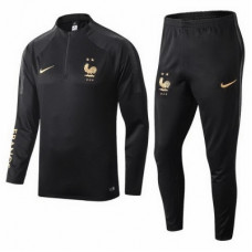 Тренировочный костюм Франции черный с золотым сезон 2019-2020