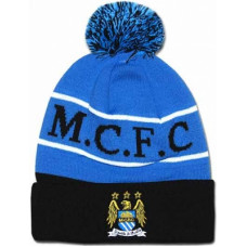 Зимняя вязаная шапка Манчестер Сити с помпоном