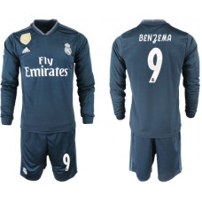Реал Мадрид футболка для гостевых игр 2018/19 с длинным рукавом номер 9 Карим Бензема