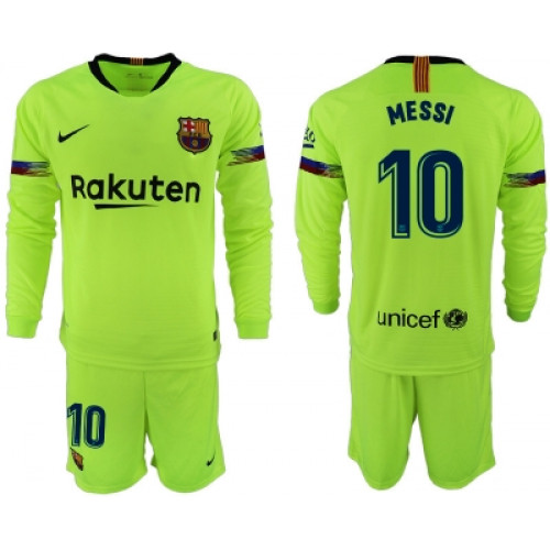 Барселона Гостевая футболка длинный рукав игрок Месси 2018-2019