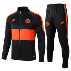 Спортивный костюм Челси черный с оранжевым сезон 2019-2020