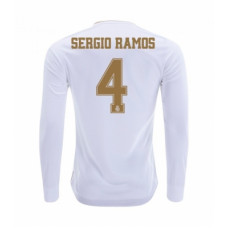 Футболка Реал Мадрид домашняя Серхио Рамос номер 4 с длинным рукавом сезон 19-20