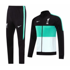 Спортивный костюм Ливерпуль черный со вставками бирюзового и белого цвета сезон 2020-2021
