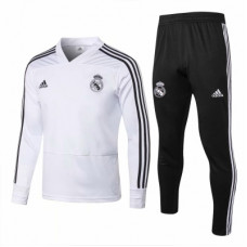 Детский тренировочный костюм Реал Мадрид Adidas чёрный с белым 2019-20