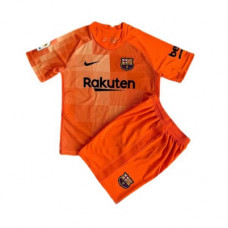 Барселона детская вратарская форма оранжевая 2021-2022