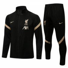 Ливерпуль детский спортивный костюм 2021-2022 черный с бежевым