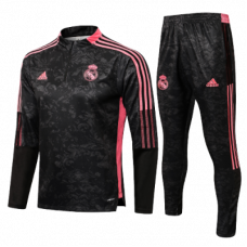 Реал Мадрид детский тренировочный костюм 2021-2022 черный с розовым