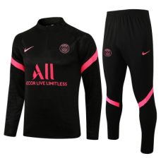 ПСЖ детский тренировочный костюм 2021-2022 черный с розовым