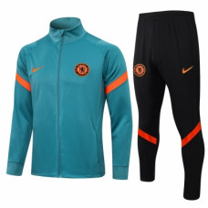 Челси спортивный костюм 2021-2022 лазурный с оранжевым