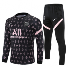 ПСЖ тренировочный костюм черный с розовым 2021-2022