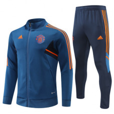 Манчестер Юнайтед спортивный костюм 2022-2023 синий с оранжевым