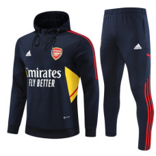 Арсенал спортивный костюм с толстовкой на короткой молнии 2022-2023 тёмно-синий с красным