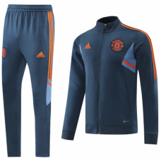 Манчестер Юнайтед спортивный костюм 2022-2023 сине-оранжевый
