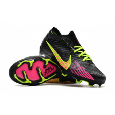 Бутсы Nike Air Zoom Mercurial Superfly IX Elite чёрные с розовым и салатовым