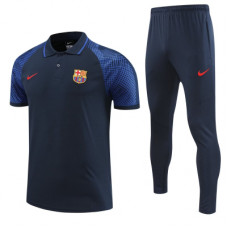 Спортивный костюм Барселоны с тёмно-синим поло сезон 2022-2023