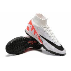 Сороконожки Nike Vapor 15 Academy бело-чёрные с оранжевым с носком