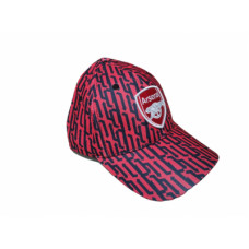 Арсенал кепка красная с чёрными узорами с тиснением