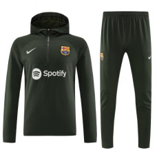 Барселона спортивный костюм с толстовкой на короткой молнии 2023-2024 тёмно-зеленый
