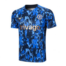 Челси тренировочная футболка 2023/24 синяя с узорами