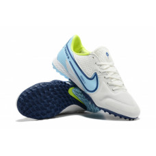 Сороконожки Nike Tiempo Legend 9TF бело-голубые