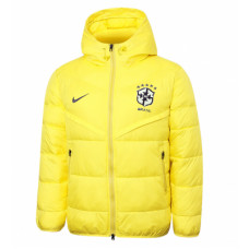 Сборная Бразилии утепленная спортивная куртка 2023/24 жёлтая