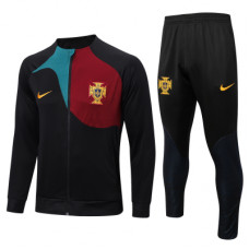Сборная Португалии спортивный костюм 2022/23 чёрный с бордовым и бирюзовым