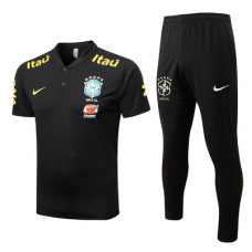 Спортивный костюм Сборной Бразилии с чёрным поло сезон 2022-2023